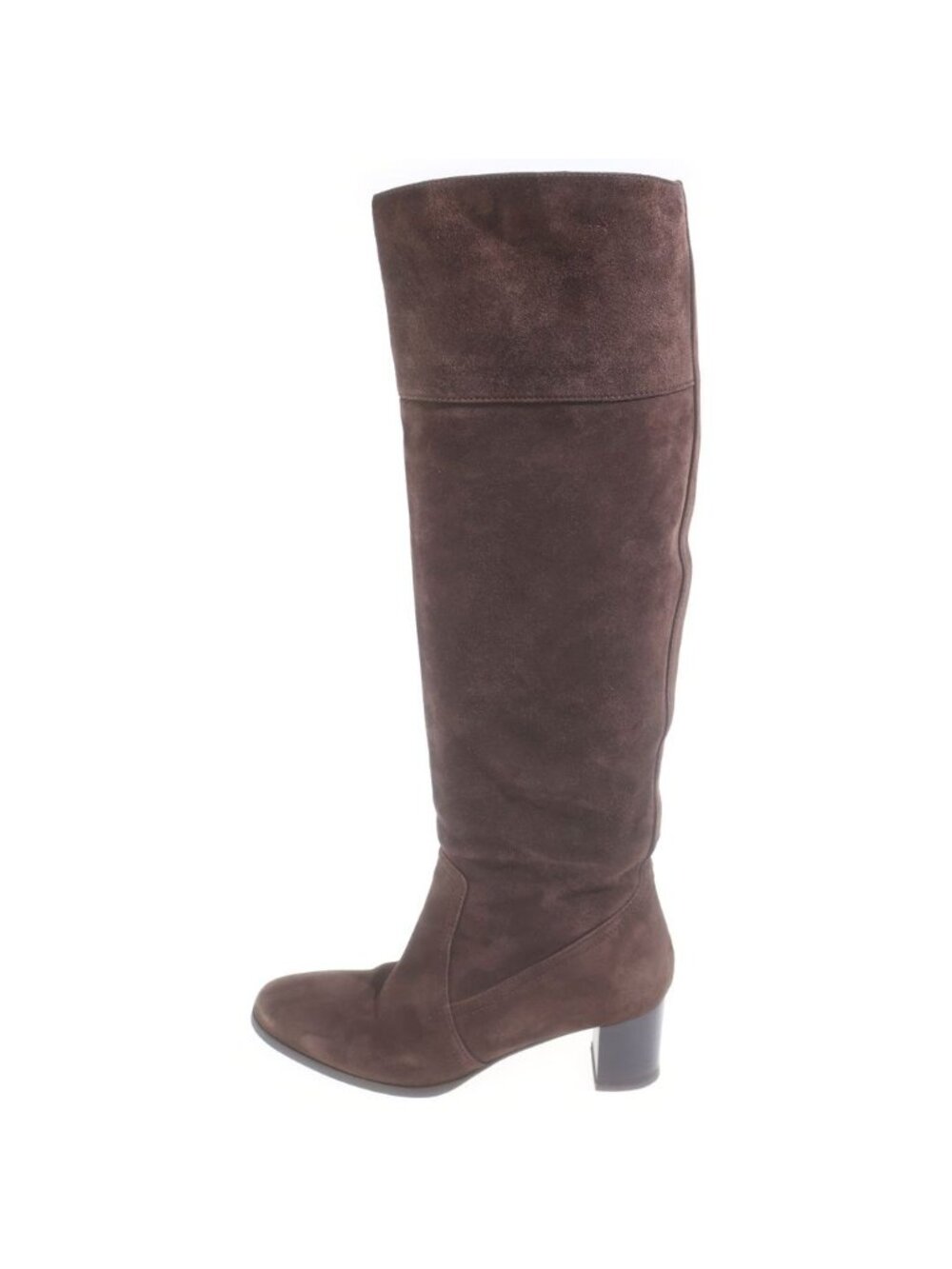 Hermes Suede Leather Heels Long Boots Shoes Brown